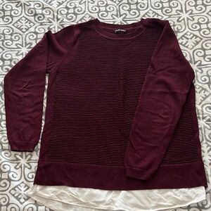 Hilary Radley Maroon Layered Look Sweater
